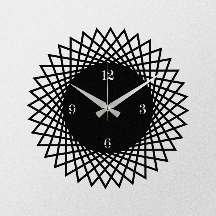 Wallity Reloj de Pared Decorativo Metal S026 Negro 48x48 cm